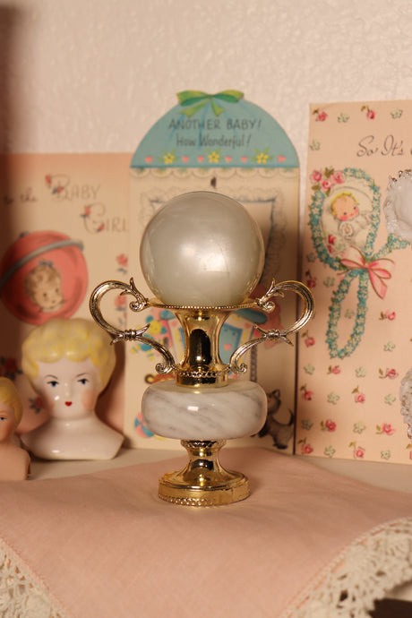 Vintage Marble Trophy-Style Sphere Display