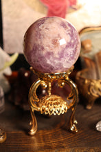 Load image into Gallery viewer, Juicy Purple &amp; Pink Amethyst x Flower Agate Sphere with Druzy Cave