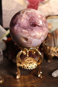 Dreamy Purple & Pink Amethyst x Flower Agate Sphere