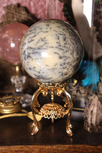 Milky Dendritic Opal Sphere