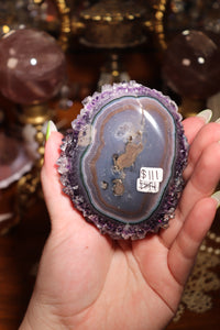 Juicy Purple Amethyst Stalactite Eye on Stand