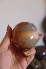 Load image into Gallery viewer, Cool-Toned Blue &amp; Orange Carnelian Sphere