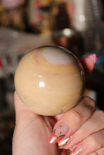 Load image into Gallery viewer, Creamy Pastel Peachy-Yellow Polychrome Jasper Sphere
