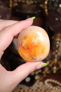 Carnelian Palmstones with Quartz