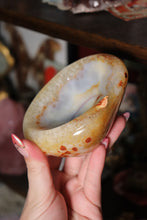 Load image into Gallery viewer, Funky Milky Yellow &amp; Blue Carnelian Bowl with Quartz
