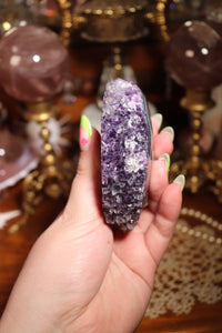 Juicy Purple Amethyst Stalactite Eye on Stand