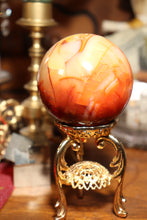 Load image into Gallery viewer, Carnelian Sphere with Druzy Cave