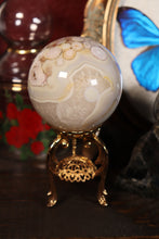 Load image into Gallery viewer, Flower Agate Sphere with Banding &amp; Quartz Inclusions