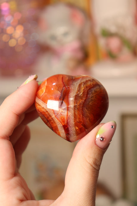 “Rainbow” Carnelian Heart