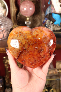 XL Mossy Carnelian Heart