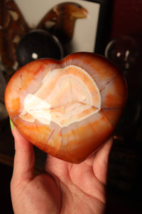 Large Banded Carnelian Heart