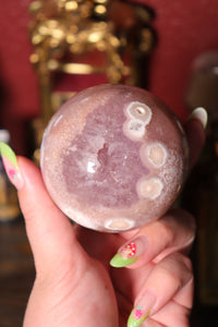 Angelic Pink & Purple Amethyst x Flower Agate Sphere