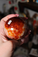 Load image into Gallery viewer, Peachy Carnelian x Quartz Sphere