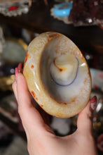 Load image into Gallery viewer, Funky Milky Yellow &amp; Blue Carnelian Bowl with Quartz