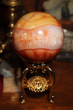 Load image into Gallery viewer, “Quartz Sandwich” Carnelian Sphere