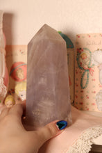 Load image into Gallery viewer, Large Lavender-Blue Rose Quartz Tower