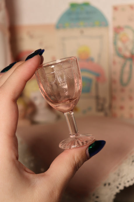 Vintage Pink Etched Chalice Sphere Display