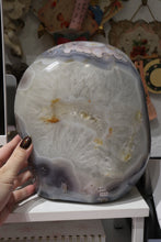 Load image into Gallery viewer, XL 22lbs Cool-Toned Blue Flower Agate with Quartz Freeform