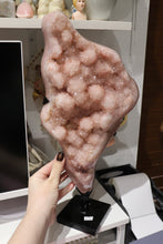 Load image into Gallery viewer, Statement Pastel Blush Pink Amethyst Freeform on Custom Stand