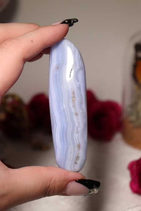 Flat Blue Lace Agate Wand