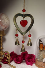 Load image into Gallery viewer, (1) Brass &amp; Red Heart Chime