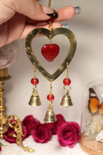 Load image into Gallery viewer, (1) Brass &amp; Red Heart Chime