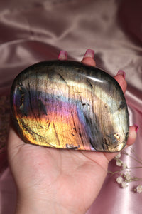 Chunky Rainbow Labradorite Freeform with Silver