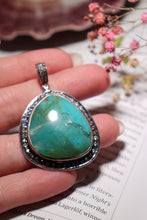 Load image into Gallery viewer, High Quality Gem Silica Pendant with White Topaz Halo