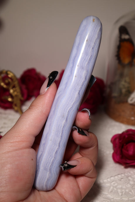 XL Long Blue Lace Agate Wand