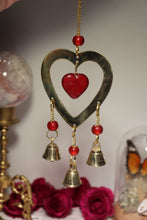 Load image into Gallery viewer, (1) Brass &amp; Red Heart Chime