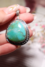 Load image into Gallery viewer, High Quality Gem Silica Pendant with White Topaz Halo