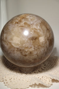 “Goal Getter” XL Natural Citrine Sphere with Quartz from India