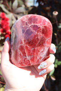 Semi-Polished, High Quality “Jelly” Rhodochrosite Freeform