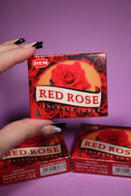 Load image into Gallery viewer, HEM Red Rose Incense Cones