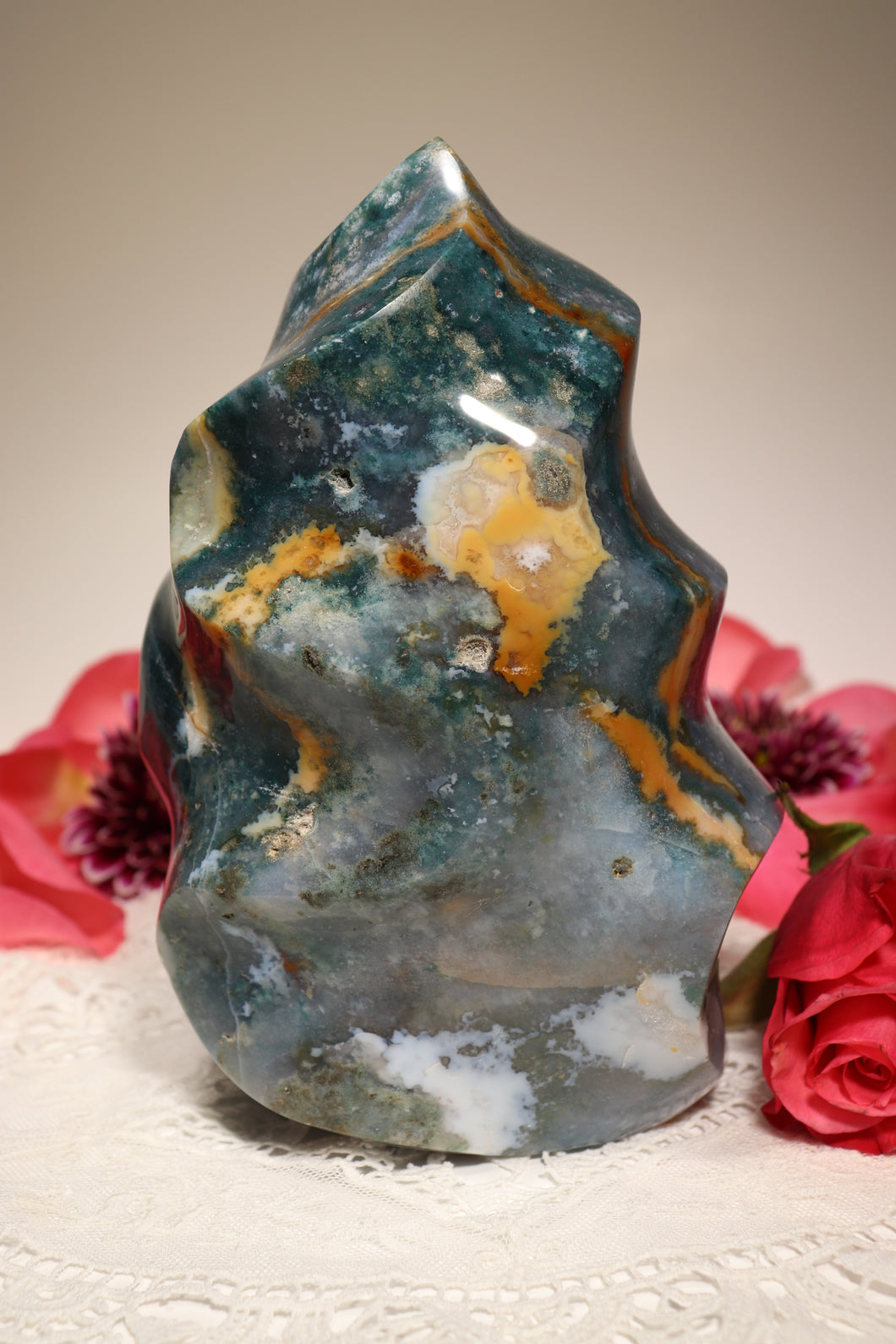 Teal Ocean Jasper Flame