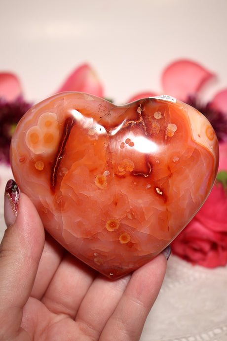 Carnelian Heart with Natural Cave