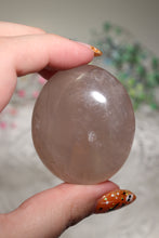 Load image into Gallery viewer, (1) Lavender/Blue Rose Quartz Palmstone