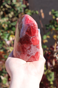 Semi-Polished, High Quality “Jelly” Rhodochrosite Freeform