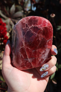 Semi-Polished, High Quality “Jelly” Rhodochrosite Freeform