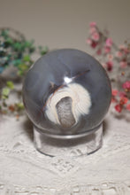 Load image into Gallery viewer, Small Orca Agate Sphere with Quartz