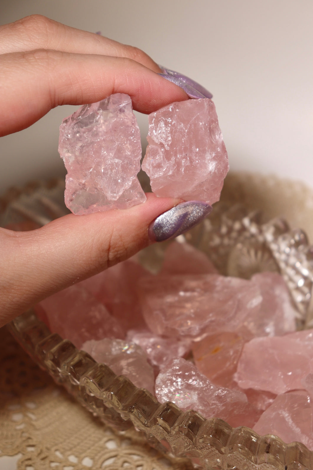 (1) Small Raw Rose Quartz Chunk