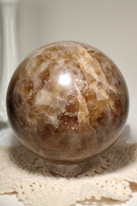 “Goal Getter” XL Natural Citrine Sphere with Quartz from India