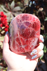 Semi-Polished, High Quality “Jelly” Rhodochrosite Freeform