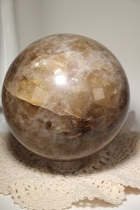 “Goal Getter” XL Natural Citrine Sphere with Quartz from India