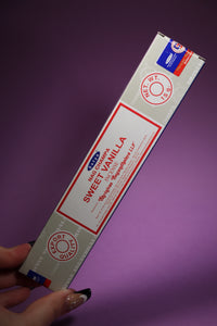 SATYA Sweet Vanilla Incense Sticks (15g Pack)